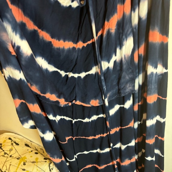 YOUNG FABULOUS & BROKE Sz M True Wrap Tie Dye Spaghetti Strap Maxi Dress - Picture 6 of 10